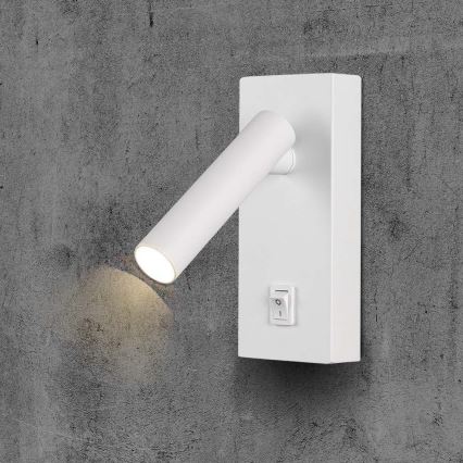 LED väggspotlight med strömbrytare LED/2W/230V 3000K vit