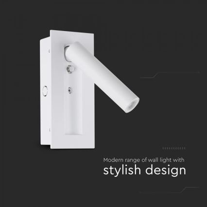 LED väggspotlight LED/2W/230V 3000K vit