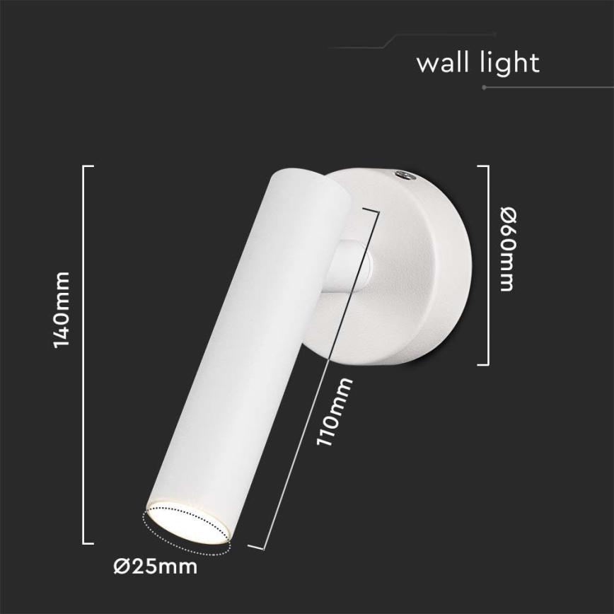 LED väggspotlight LED/2W/230V 4000K vit