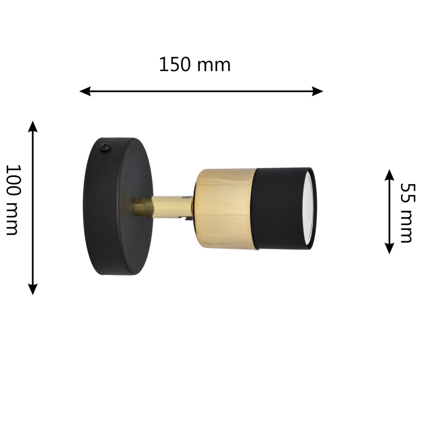 LED väggspotlight TUBSSON 1xGU10/4,8W/230V svart/guld