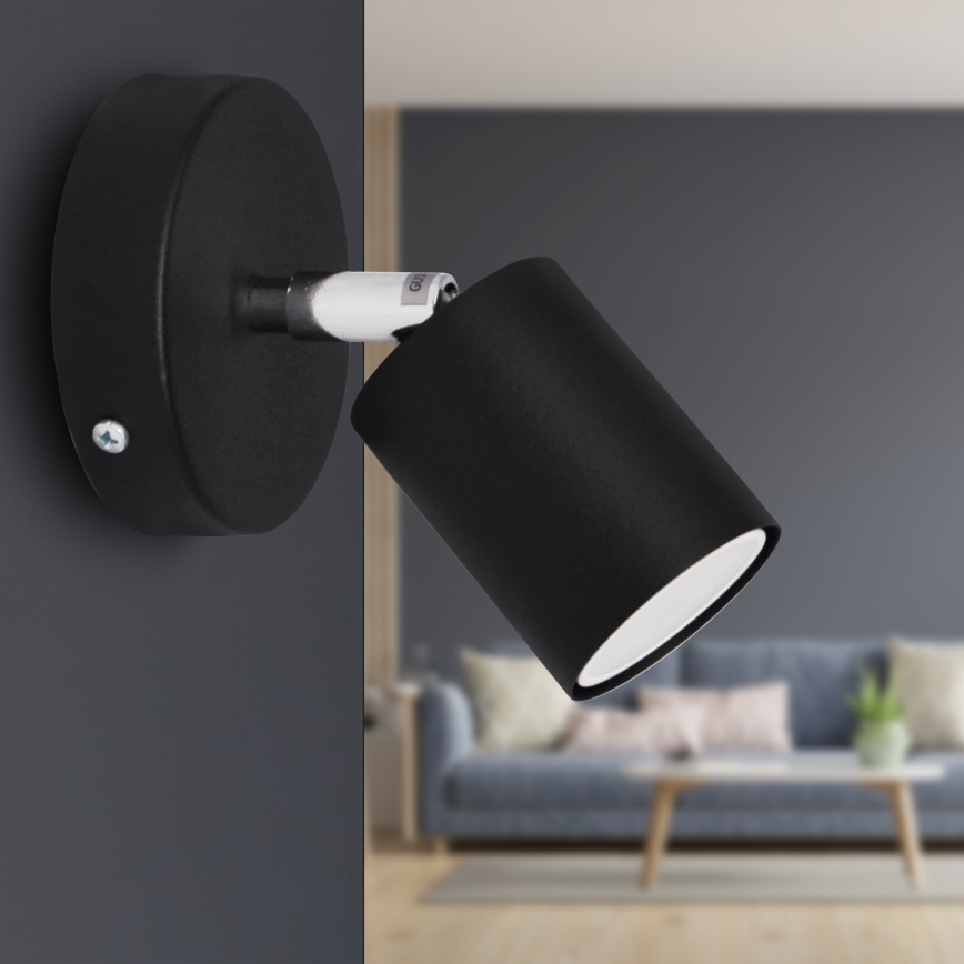 LED väggspotlight TUNE 1xGU10/4,8W/230V svart