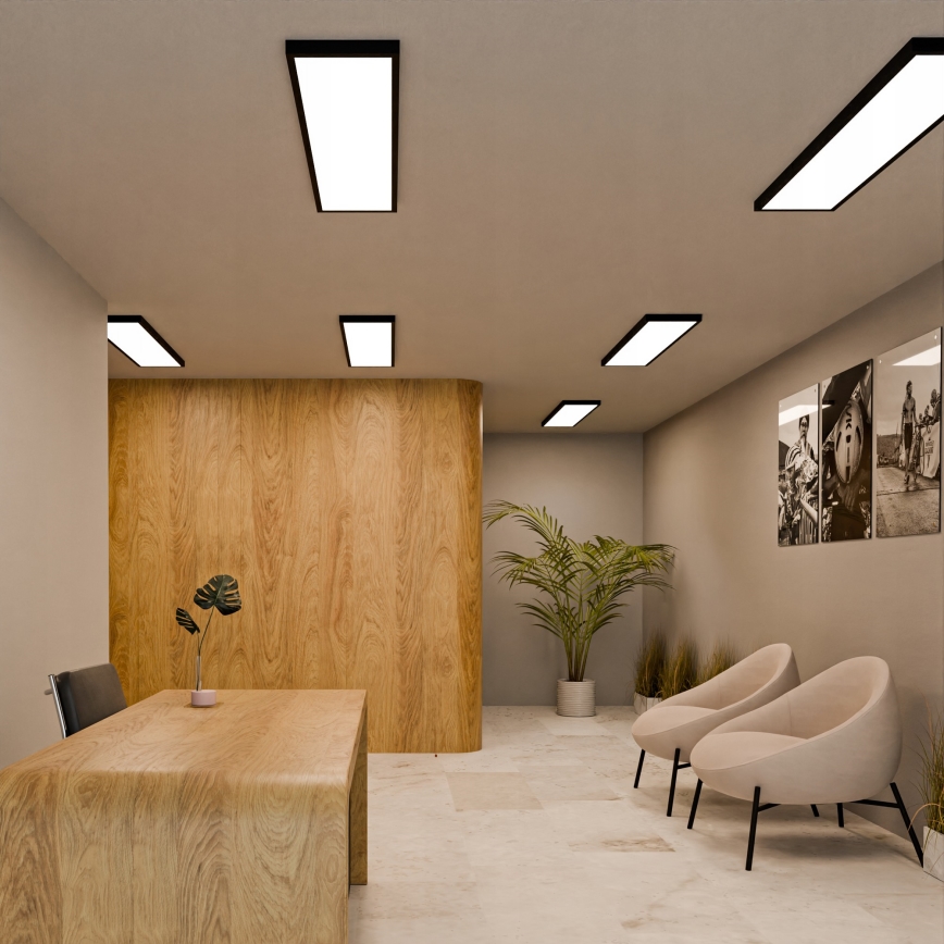 LED ytmonterad panel LED/60W/230V 30x120 cm svart