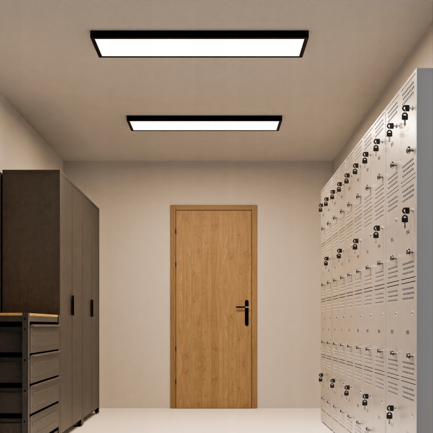 LED ytmonterad panel LED/60W/230V 30x120 cm svart