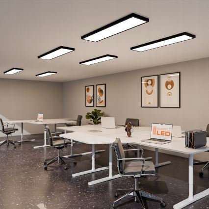 LED ytmonterad panel LED/60W/230V 30x120 cm svart