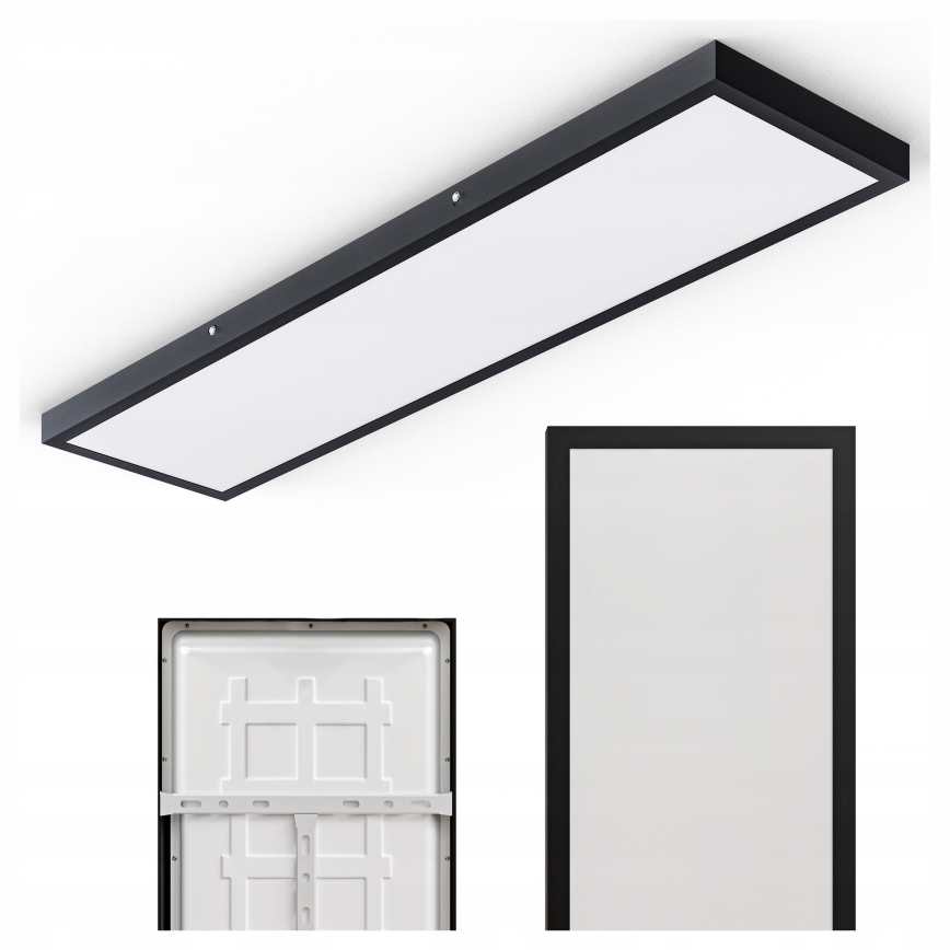 LED ytmonterad panel LED/60W/230V 30x120 cm svart