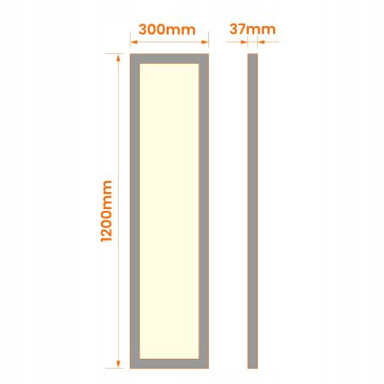 LED ytmonterad panel LED/60W/230V 30x120 cm svart