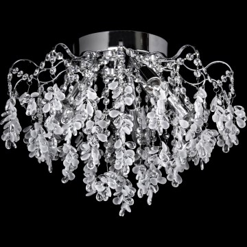 LED ytmonterad taklampa 4xE27/60W/230V + 4xLED/3W Ø 40 cm polerad krom