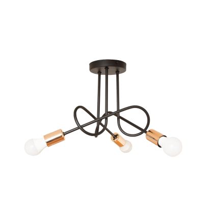 LED ytmonterad taklampa OXFORD 3xE27/15W/230V svart