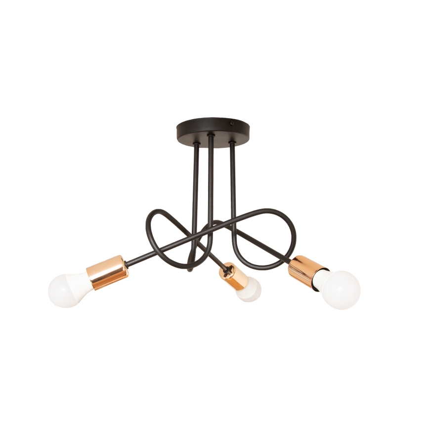 LED ytmonterad taklampa OXFORD 3xE27/15W/230V svart