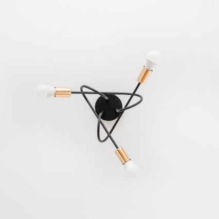 LED ytmonterad taklampa OXFORD 3xE27/15W/230V svart