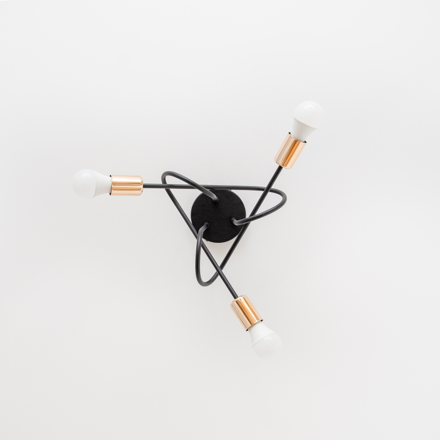 LED ytmonterad taklampa OXFORD 3xE27/15W/230V svart