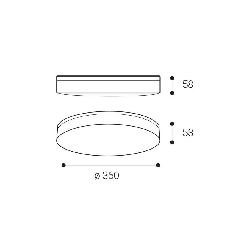 LED2 - LED-badrumstaklampa YPSO LED/30W/230V 3000/4000K IP54 Ø 36 cm vit