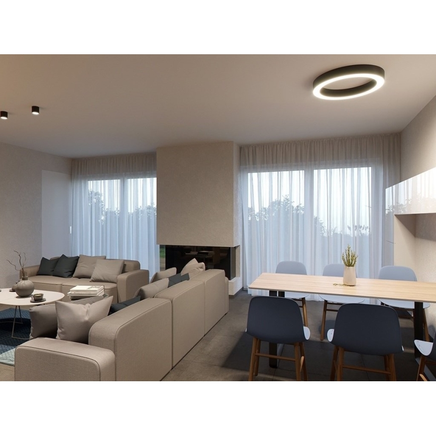 LED2 - LED Dimbar taklampa SATURN LED/50W/230V 3000K/4000K svart