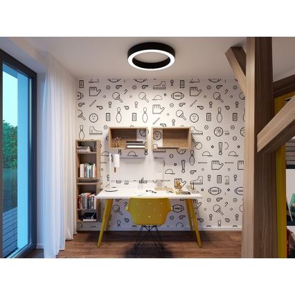 LED2 - LED Dimbar taklampa SATURN LED/50W/230V 3000K/4000K svart