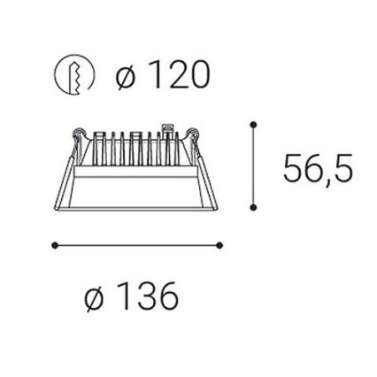 LED2 - LED Dimbart badrumsinfällt takarmatur ZETA LED/15W/230V 4000K IP44