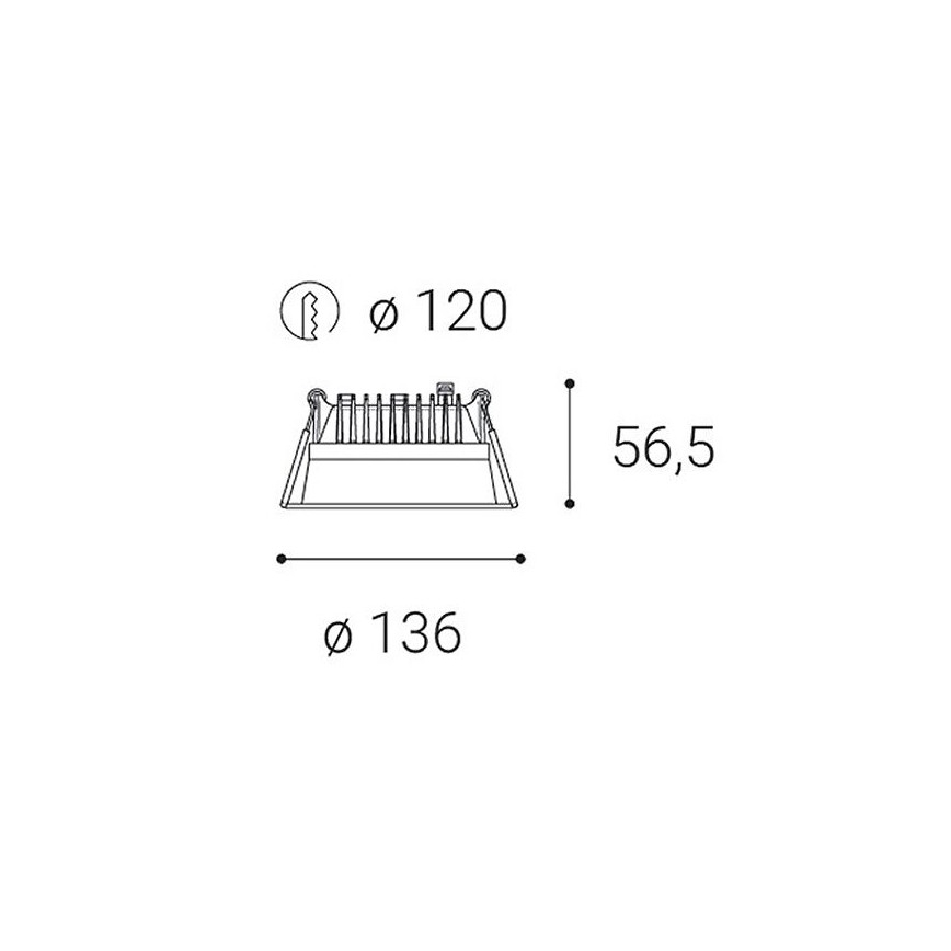 LED2 - LED Dimbart badrumsinfällt takarmatur ZETA LED/15W/230V 4000K IP44