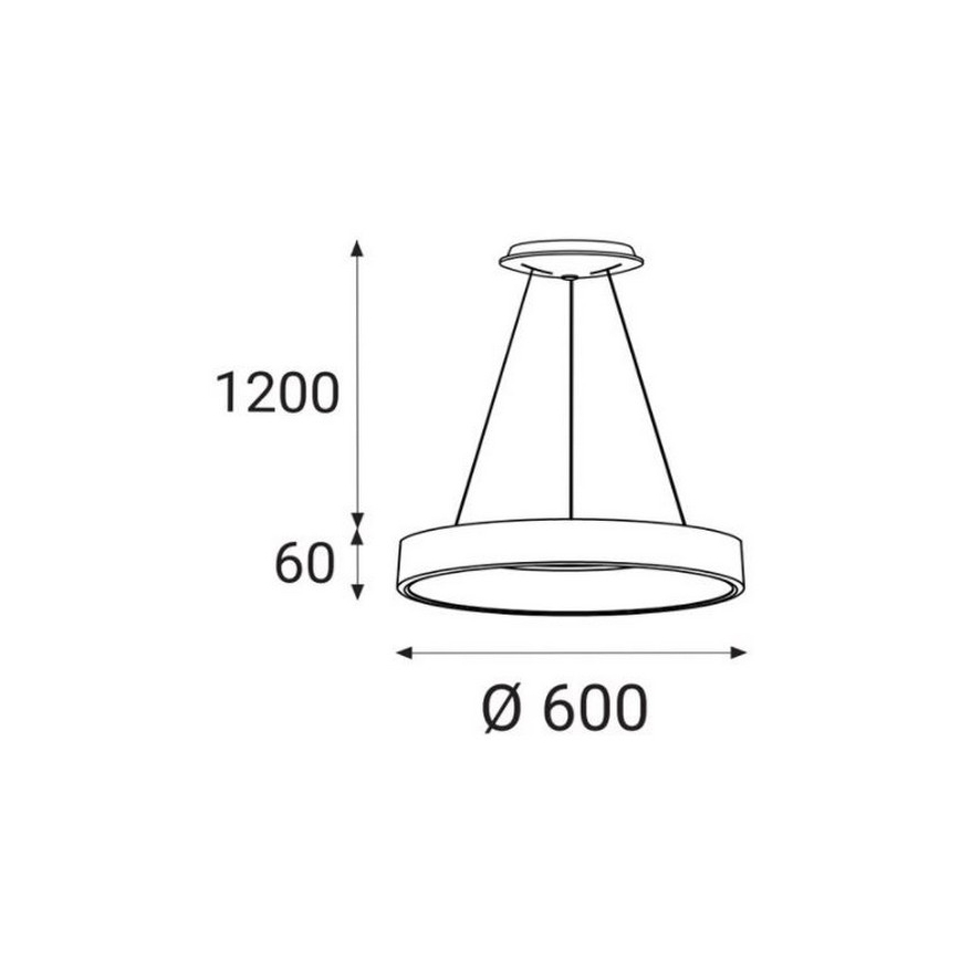 LED2 - LED Ljuskrona med snöre BELLA LED/50W/230V 3000/4000K svart