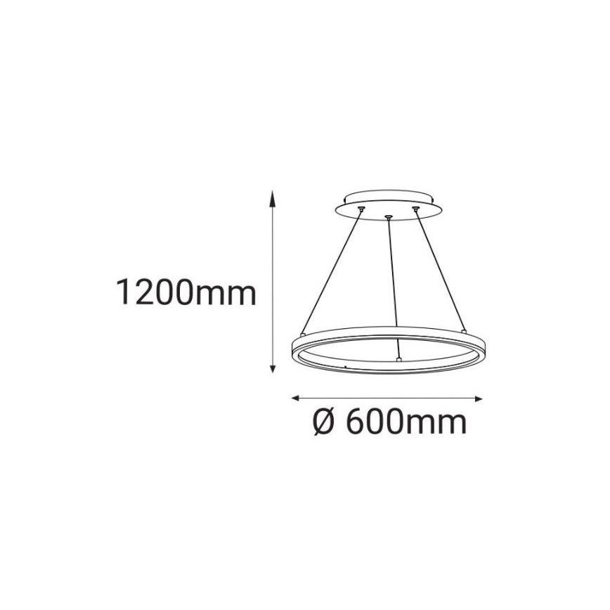 LED2 - LED Ljuskrona med snöre CIRCLE LED/42W/230V