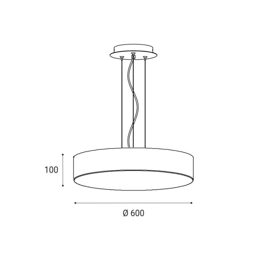 LED2 - LED Ljuskrona med snöre MONO LED/60W/230V 3000/4000K svart