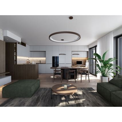 LED2 - LED ljuskrona med textilsladd BELLA LED/48W/230V 3000K/4000K svart