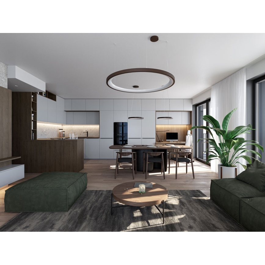 LED2 - LED ljuskrona med textilsladd BELLA LED/48W/230V 3000K/4000K svart