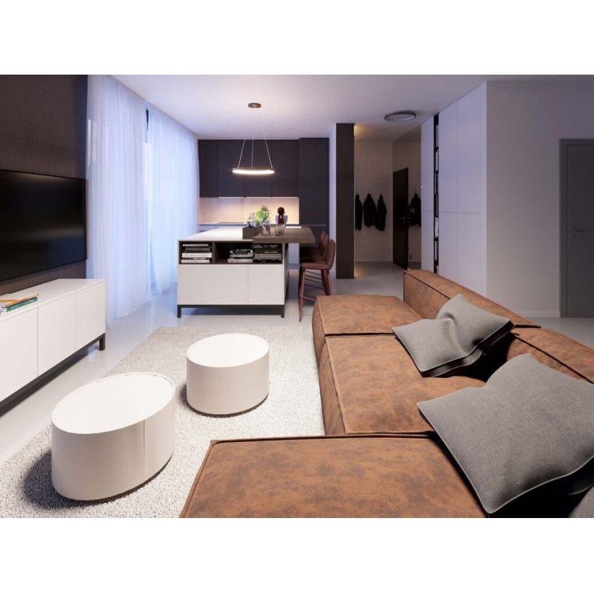 LED2 - LED ljuskrona med textilsladd BELLA LED/48W/230V 3000K/4000K vit