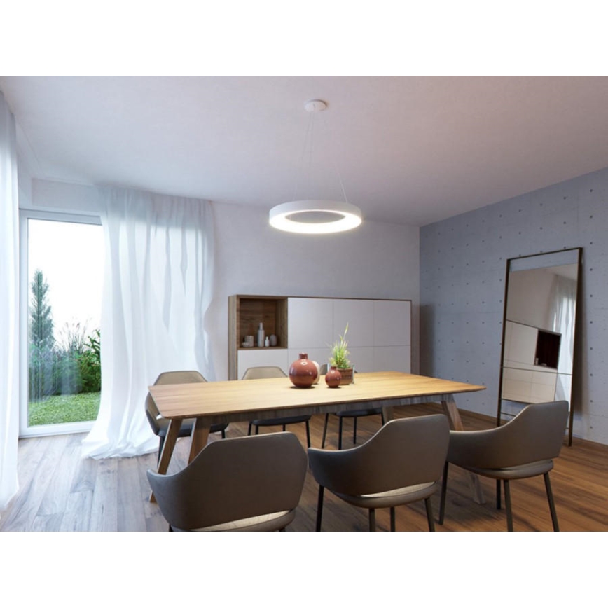 LED2 - LED ljuskrona med upphängningsrem BELLA LED/50W/230V 3000K diameter 60 cm vit