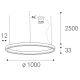 LED2 - LED ljusreglerad ljuskrona på textilsladd CIRCLE LED/80W/230V 3000K/4000K diameter 100 cm vit