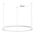 LED2 - LED ljusreglerad ljuskrona på textilsladd CIRCLE LED/80W/230V 3000K/4000K diameter 100 cm vit