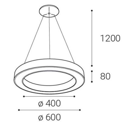 LED2 - LED ljusreglerad ljuskrona på textilsladd SATURN LED/50W/230V 3000K/4000K svart