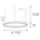 LED2 - LED ljusreglerad ljuskrona på textilsladd SATURN LED/80W/230V diameter 100 cm vit