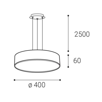 LED2 - LED Pendellampa på vajer MONO SLIM LED/30W/230V 2700/3000K/4000K Ø 40 cm svart