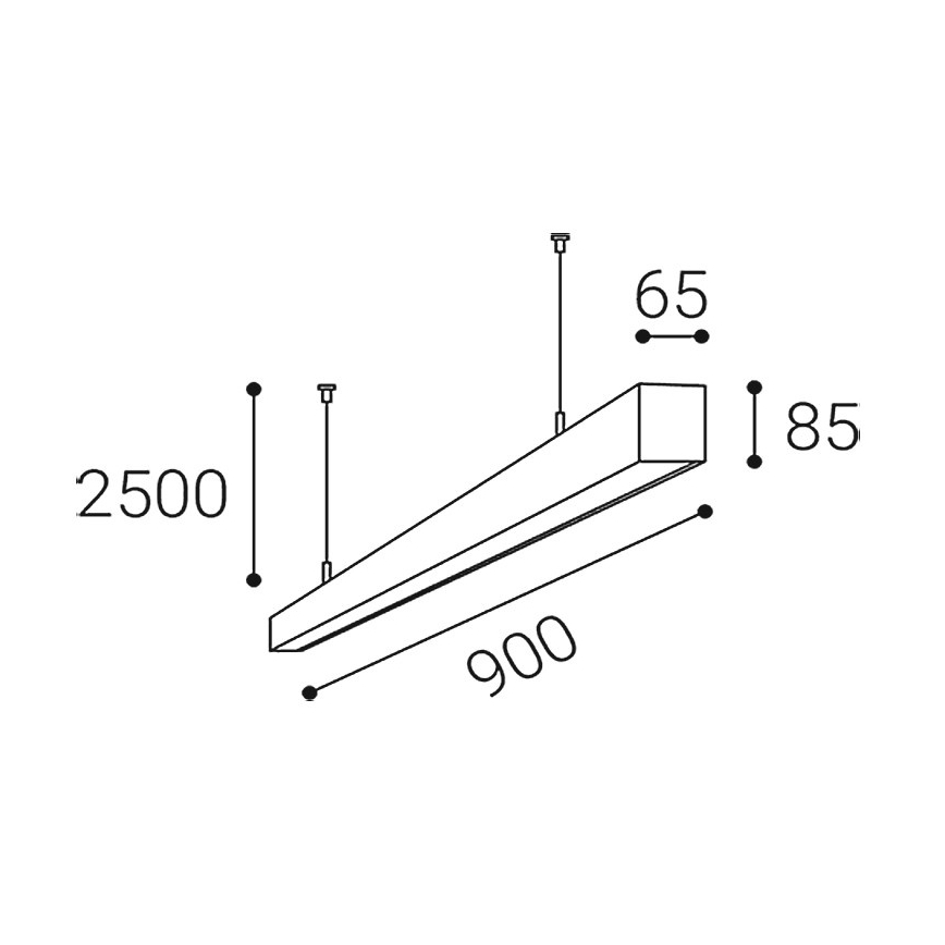 LED2 - LED-pendellampa på kabel LINO LED/24W/230V 3000K/3500K/4000K 90 cm svart