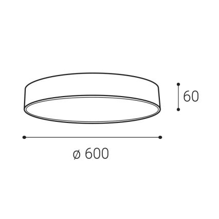 LED2 - LED-takarmatur MONO SLIM LED/60W/230V 3000K/4000K Ø 60 cm svart