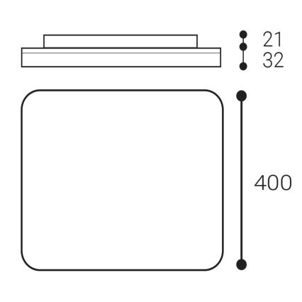 LED2 - LED taklampa för badrum SQUARE LED/38W/230V 3000K/3500K/4000K IP54 vit