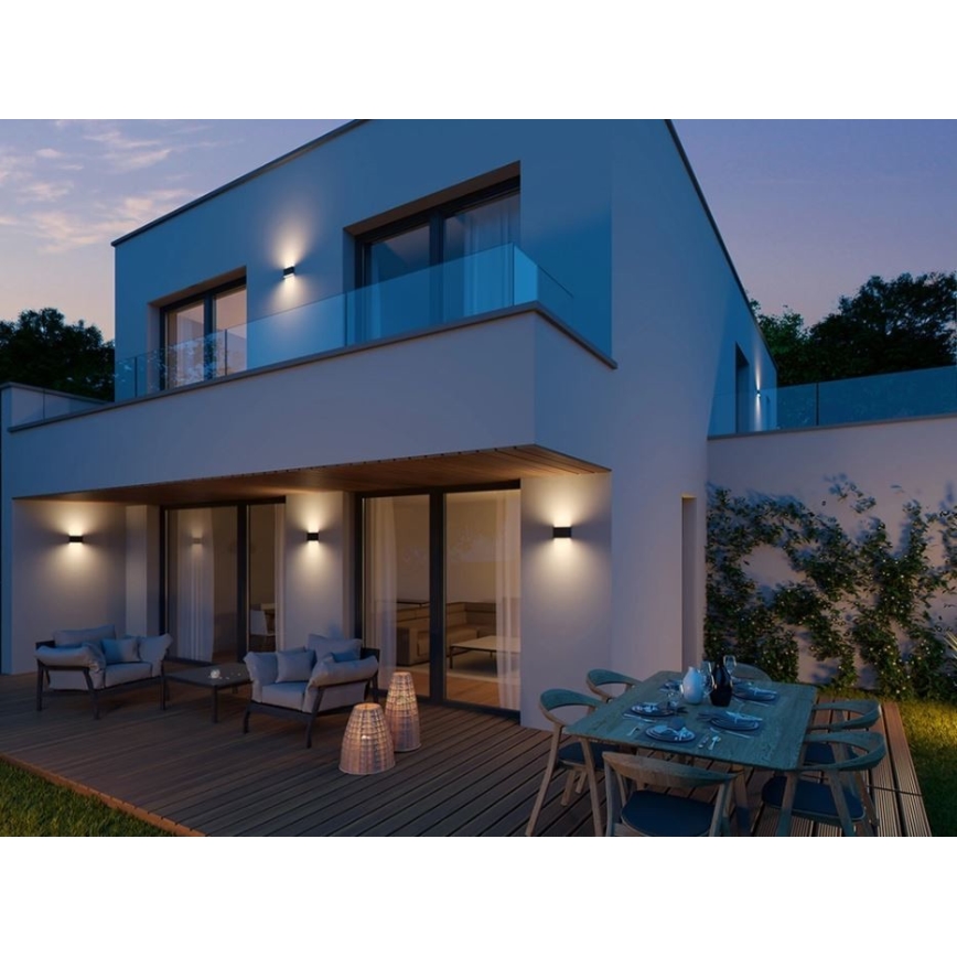 LED2 - LED Utomhus Väggbelysning platt 2xLED/3W/230V antracit IP54