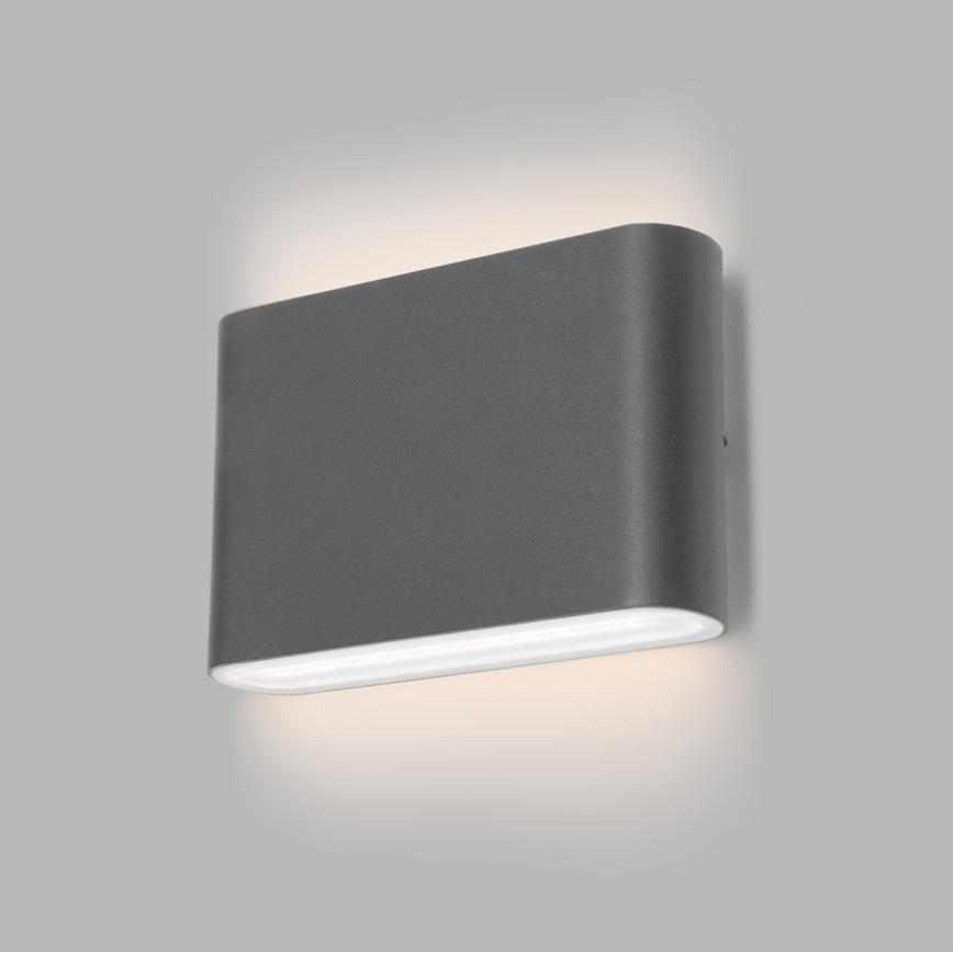 LED2 - LED Utomhus Vägglampa FLAT 2xLED/3W/230V IP65 3000K/4000K/5700K svart