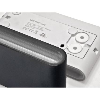 LED2 - LED Utomhus Vägglampa FLAT 2xLED/5W/230V IP65 3000K/4000K/5700K svart