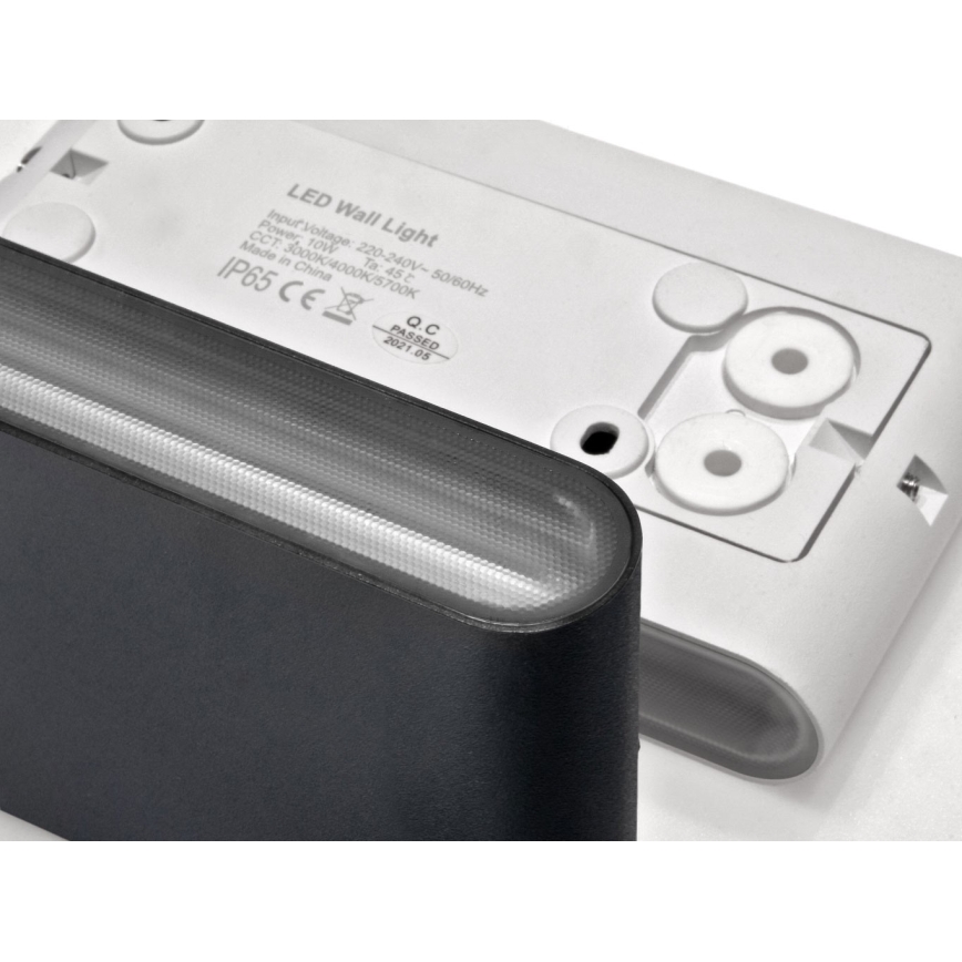 LED2 - LED Utomhus Vägglampa FLAT 2xLED/5W/230V IP65 3000K/4000K/5700K svart