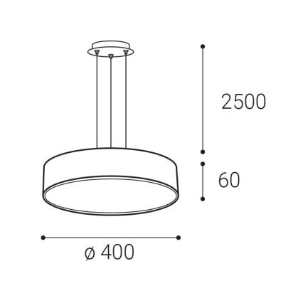 LED2 - MONO SLIM LED-pendellampa med vajer LED/30W/230V 3000K/4000K Ø 40 cm vit