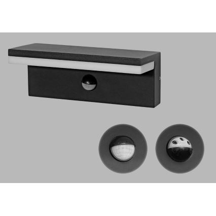 LED2 - LED Utomhus vägglampa med sensor HUGO LED/9W/230V IP54 3000K/4000K