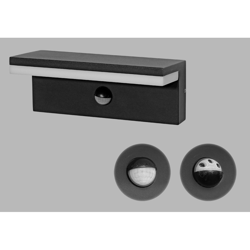 LED2 - LED Utomhus vägglampa med sensor HUGO LED/9W/230V IP54 3000K/4000K