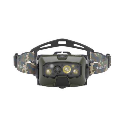 Ledlenser HF8R Core RGB - dimbar uppladdningsbar LED-pannlampa LED/3700 mAh IP68 1600 lm 90 h grön