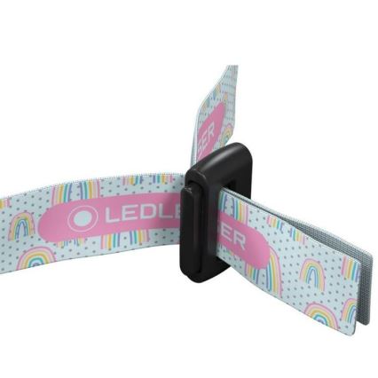 Ledlenser KIDLED4R RAINBOW - dimbar uppladdningsbar pannlampa för barn LED/280 mAh IPX4 40 lm 18 h lila