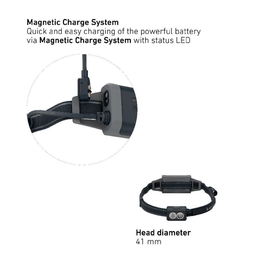 Ledlenser NEO5R - LED dimbar uppladdningsbar pannlampa LED/1800mAh IP54 600 lm 35 h svart