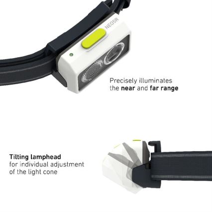 Ledlenser NEO5R - LED dimbar uppladdningsbar pannlampa LED/1800 mAh IP54 600 lm 35 h svart/vit