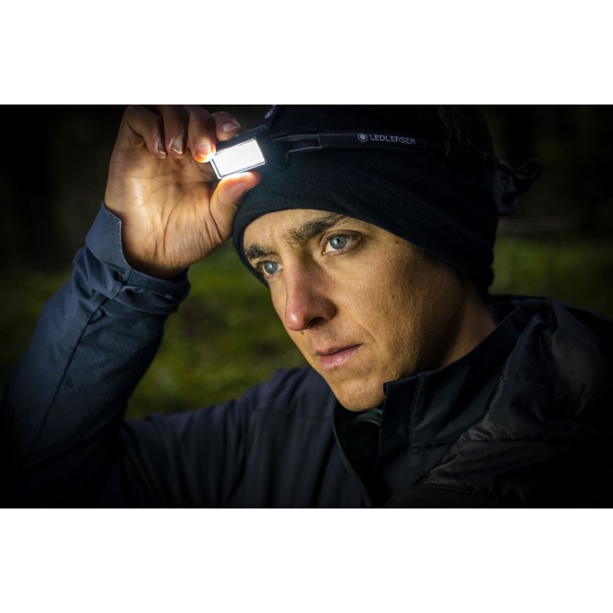 Ledlenser NEO9R - dimbar uppladdningsbar LED-pannlampa, 5000 mAh, IP54, 1200 lm, 120 h, svart/blå