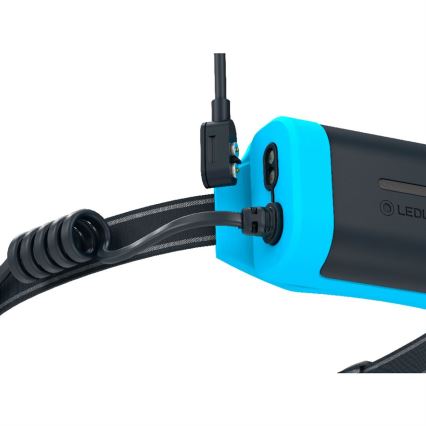 Ledlenser NEO9R - dimbar uppladdningsbar LED-pannlampa, 5000 mAh, IP54, 1200 lm, 120 h, svart/blå