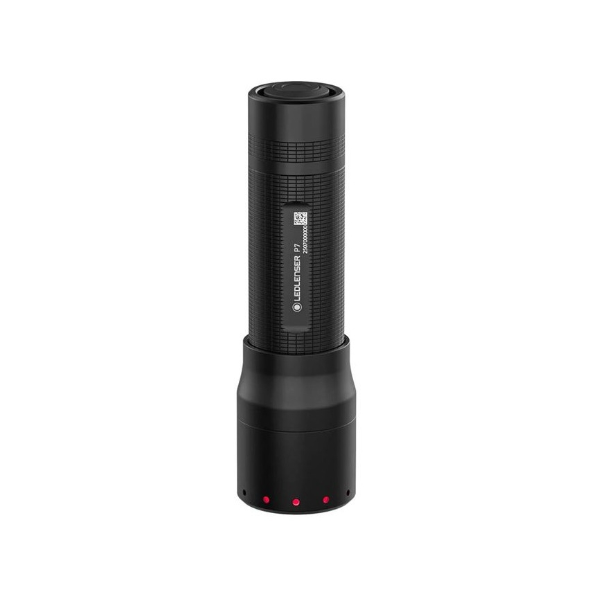 Ledlenser P7 - dimbar LED-ficklampa, LED/4xAAA, IP54, 450 lm, 25 h, svart