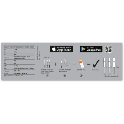 Ledvance - Extension KIT 3x LED RGBW Utomhuslampa SMART+ MINI 3xLED/1,9W/230V IP44 Wi-Fi